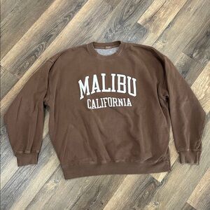 John Galt Malibu California brown oversized sweatshirt size XL
